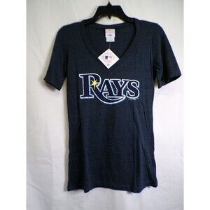 Campus Lifestyle Women's Tampa Bay Rays Heathered Navy V-Neck T-Shirt M